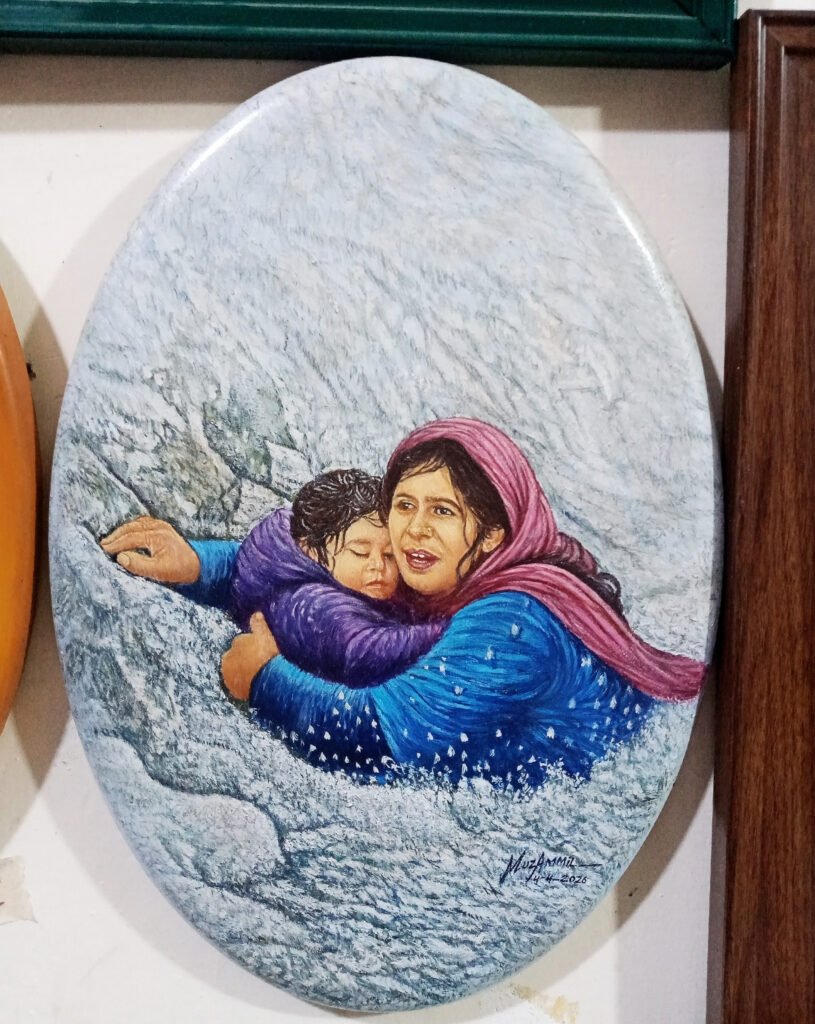 Oil Painting of Woman and Child